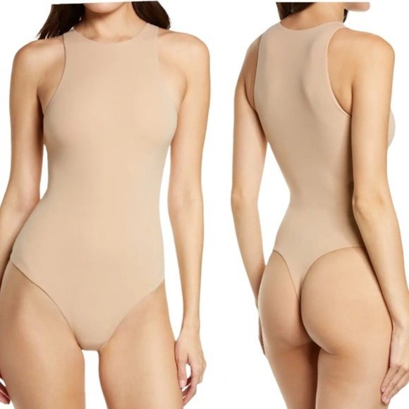 SKIMS Other - Skims Fits Everybody High Neck Bodysuit Clay Beige size Medium NWT